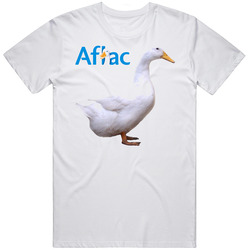 Aflac White Duck Mascot Retro Graphic Unisex Cotton White Classic T Shirt