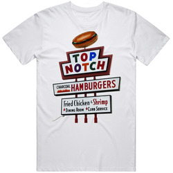 Dazed And Confused Top Notch Burgers Logo Retro Graphic Unisex Cotton White Classic T Shirt