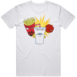 Aqua Teen Hunger Force Movie Retro Graphic Unisex Cotton White Classic T Shirt
