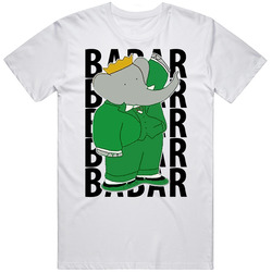 Babar Children's Cartoon Retro Graphic Unisex Cotton White Classic T Shirt
