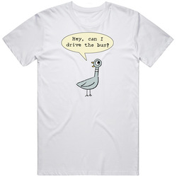 Don't Let The Pigeon Drive Bus Pig In   2 Retro Graphic Unisex Cotton White Classic T Shirt