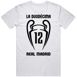 La Duodecima Real Madrid Tg Retro Graphic Unisex Cotton White Classic T Shirt