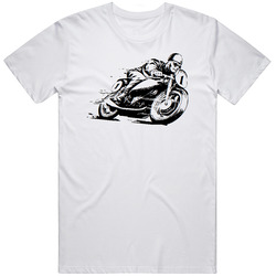 Classic Motorcycle Retro Graphic Unisex Cotton White Classic T Shirt