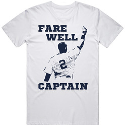 Ny Yankees Derek Jeter Farewell Captain  Retro Graphic Unisex Cotton White Classic T Shirt