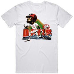 Eric Davis Retro Baseball Caricature  Retro Graphic Unisex Cotton White Classic T Shirt