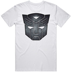 Autobot Transformer Face  Retro Graphic Unisex Cotton White Classic T Shirt