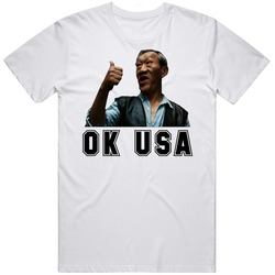 Ok Usa Bloodsport  Retro Graphic Unisex Cotton White Classic T Shirt