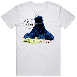 Cookie Monster Funny  Retro Graphic Unisex Cotton White Classic T Shirt