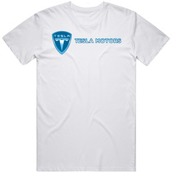 Tesla Motors Tee Electric Model S Roadster Car  Retro Graphic Unisex Cotton White Classic T Shirt