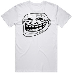 Trollface Coolface Problem Smilie 4chan  Retro Graphic Unisex Cotton White Classic T Shirt
