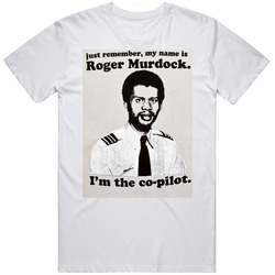 Roger Murdock Airplane Kareem Abdul Jabbar Basketball Comedy Movie  Retro Graphic Unisex Cotton White Classic T Shirt