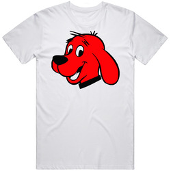 Clifford The Big Red Dog  Retro Graphic Unisex Cotton White Classic T Shirt