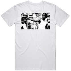 Menace Ii Society Shooting Scene  Retro Graphic Unisex Cotton White Classic T Shirt