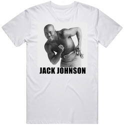 Jack Johnson Boxing  Retro Graphic Unisex Cotton White Classic T Shirt