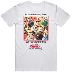 Anxiety Has Many Faces  Retro Graphic Unisex Cotton White Classic T Shirt