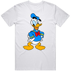 Donald Duck  Retro Graphic Unisex Cotton White Classic T Shirt