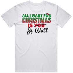 All I Want For Christmas Is Jj Watt Houston Football Fan  Retro Graphic Unisex Cotton White Classic T Shirt