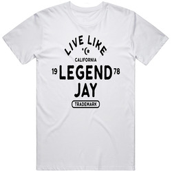 Live Like California Legend Jay Surfer Mens Tee  Retro Graphic Unisex Cotton White Classic T Shirt