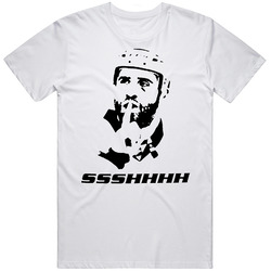 Max Talbot Shhh Hockey Playoffs Fighting  Retro Graphic Unisex Cotton White Classic T Shirt