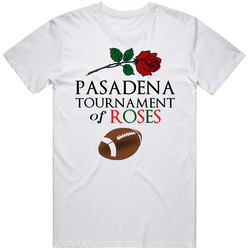 Pasadena Tournament Of Roses Football  Retro Graphic Unisex Cotton White Classic T Shirt