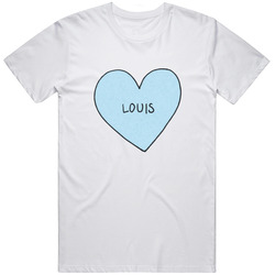 Louis Tomlinson blue heart  Retro Graphic Unisex Cotton White Classic T Shirt