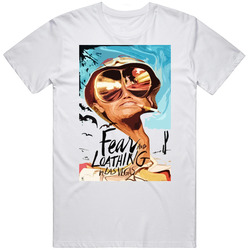 Dr Gonzo Fear And Loathing In Las Vegas  Retro Graphic Unisex Cotton White Classic T Shirt