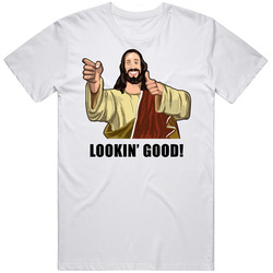 Kevin Smith Buddy Christ Looking Good Funny  Retro Graphic Unisex Cotton White Classic T Shirt