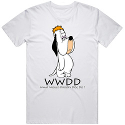 Wwjd What Would Droopy Dog Do  Retro Graphic Unisex Cotton White Classic T Shirt