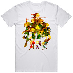 Legend Of Zelda All Link  Retro Graphic Unisex Cotton White Classic T Shirt