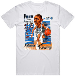 Anfernee Penny Hardaway Basketball Caricature Retro  Retro Graphic Unisex Cotton White Classic T Shirt