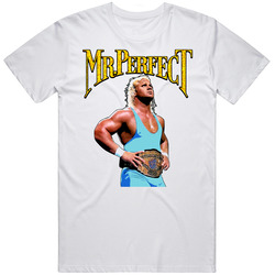 Mr Perfect Wrestling Legend Classic  Retro Graphic Unisex Cotton White Classic T Shirt