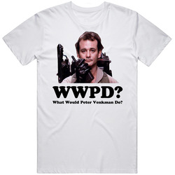 What Would Peter Venkman Do Ghostbusters  Retro Graphic Unisex Cotton White Classic T Shirt