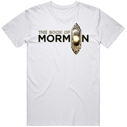 The Book Of Mormon Musical Logo  Retro Graphic Unisex Cotton White Classic T Shirt