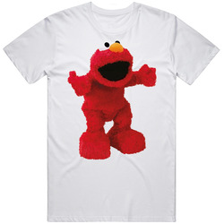Sesame Street Elmo  Retro Graphic Unisex Cotton White Classic T Shirt