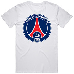 Paris Saint Germain Soccer Football Logo  Retro Graphic Unisex Cotton White Classic T Shirt