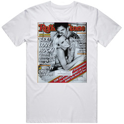 Pam And Tommy Lee Pamela Anderson Rolling Stones Cover Disney Series Photo  Retro Graphic Unisex Cotton White Classic T Shirt