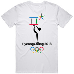 Figure Skating Pyeongchang 2018 Winter Olympics South Korea  Retro Graphic Unisex Cotton White Classic T Shirt