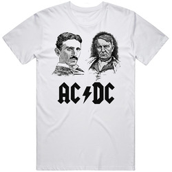 Ac Dc Block White  Retro Graphic Unisex Cotton White Classic T Shirt