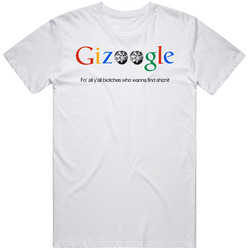 Gizoogle Standard Slogan  Retro Graphic Unisex Cotton White Classic T Shirt