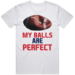 Deflate Gate My Balls Are Perfect Tom Brady Superbowl  Retro Graphic Unisex Cotton White Classic T Shirt