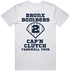 Bronx Bombers Captain Clutch Derek Jeter Yankees  Retro Graphic Unisex Cotton White Classic T Shirt