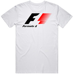 Formula 1 F1 Logo White  Retro Graphic Unisex Cotton White Classic T Shirt