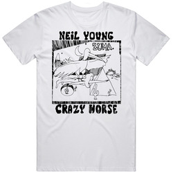 Neil Young Crazy Horse Zuma White  Retro Graphic Unisex Cotton White Classic T Shirt