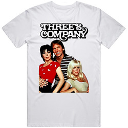 Threes Company Funny Tv  Retro Graphic Unisex Cotton White Classic T Shirt