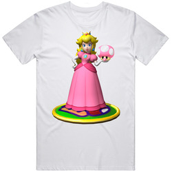 Princess Peach Super Mario Video Game  Retro Graphic Unisex Cotton White Classic T Shirt