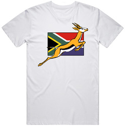 Springboks Rugby Football South Africa  Retro Graphic Unisex Cotton White Classic T Shirt