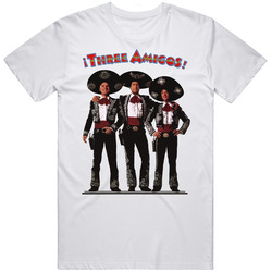 Three Amigos 80s Movie  Retro Graphic Unisex Cotton White Classic T Shirt
