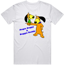 Augie Doggie Doggy Daddy White  Retro Graphic Unisex Cotton White Classic T Shirt