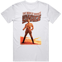 Doc Savage Man Of Bronze Cult Hero  Retro Graphic Unisex Cotton White Classic T Shirt