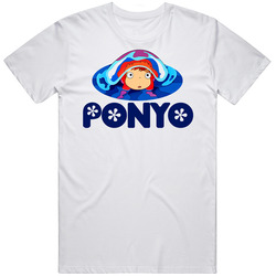 Ponyo Movie  Retro Graphic Unisex Cotton White Classic T Shirt